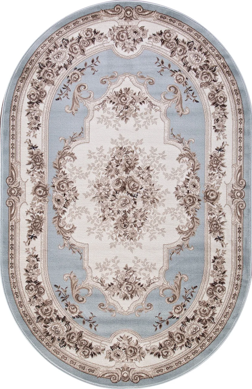 Классический ковер VALENCIA DELUXE 4015 - L.BLUE-BROWN Heat-set Россия