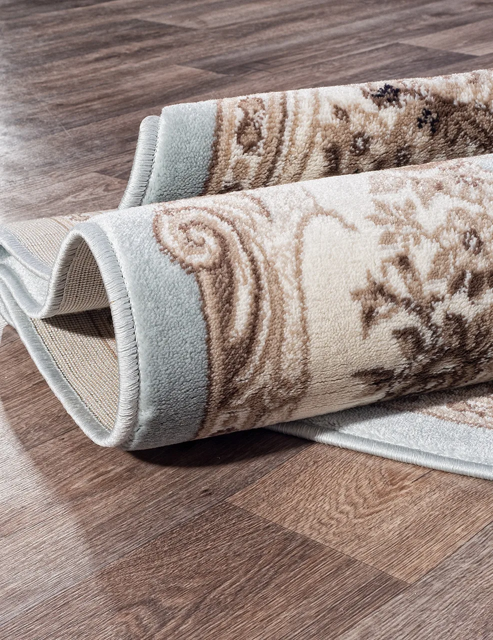 Классический ковер VALENCIA DELUXE 4015 - L.BLUE-BROWN Heat-set Россия