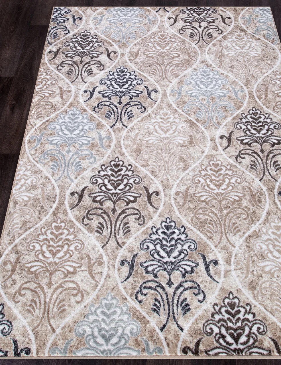Классический ковер VALENCIA DELUXE d310 - CREAM-BROWN Heat-set Россия