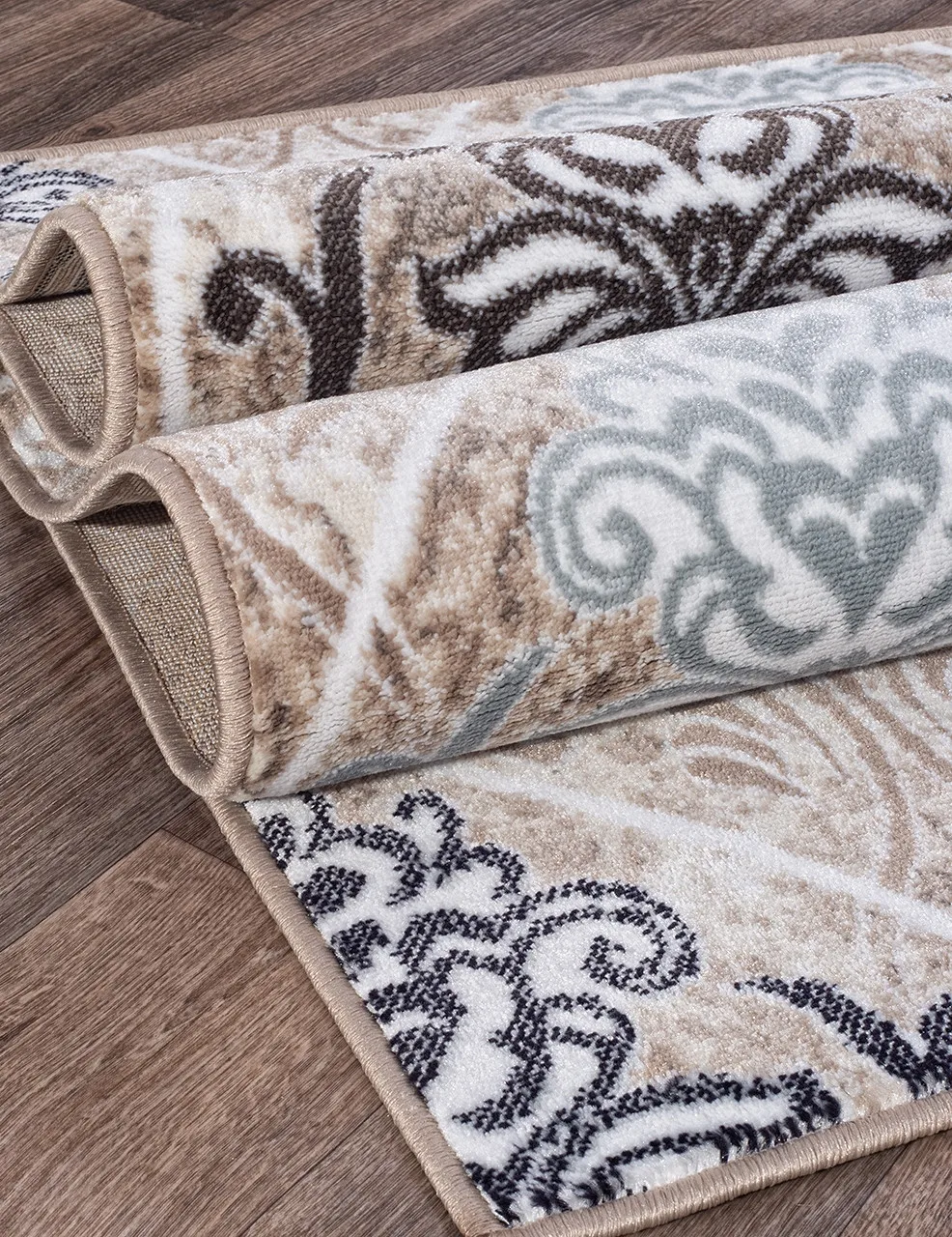 Классический ковер VALENCIA DELUXE d310 - CREAM-BROWN Heat-set Россия