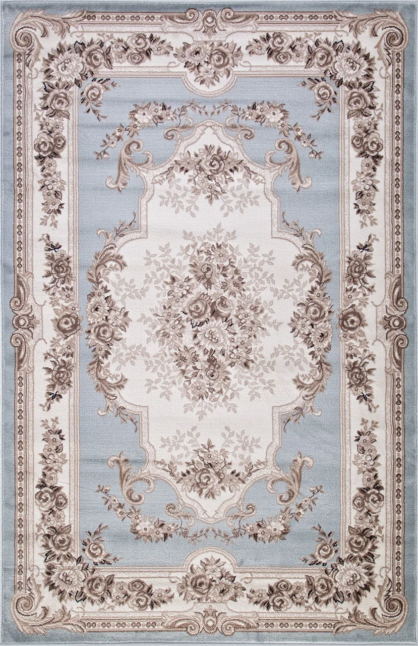 Классический ковер VALENCIA DELUXE 4015 - L.BLUE-BROWN Heat-set Россия