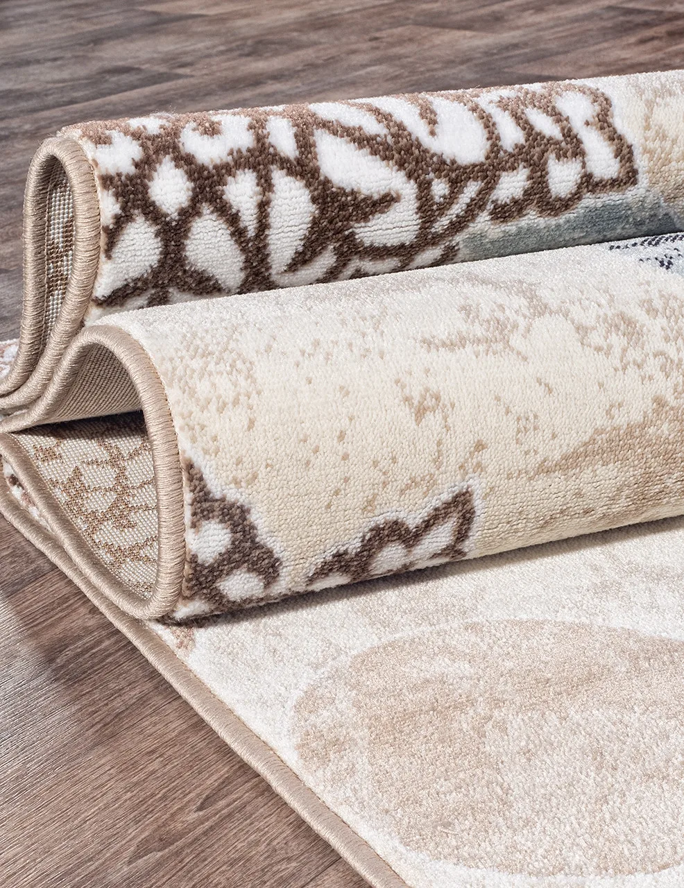 Современный ковер VALENCIA DELUXE d309 - CREAM-BROWN Heat-set Россия