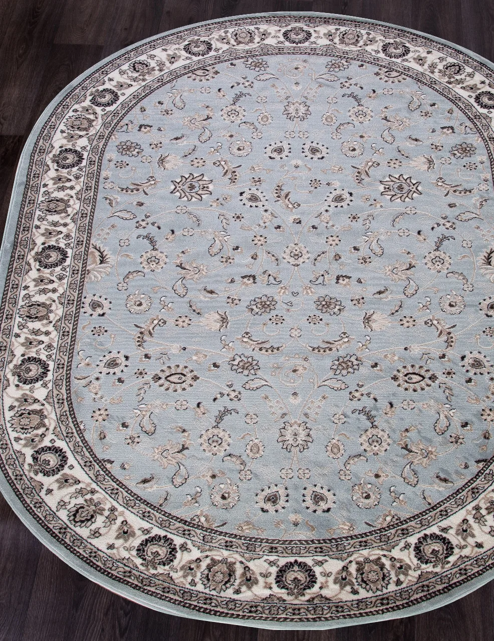 Классический ковер VALENCIA DELUXE d251 - L.BLUE-BROWN Heat-set Россия