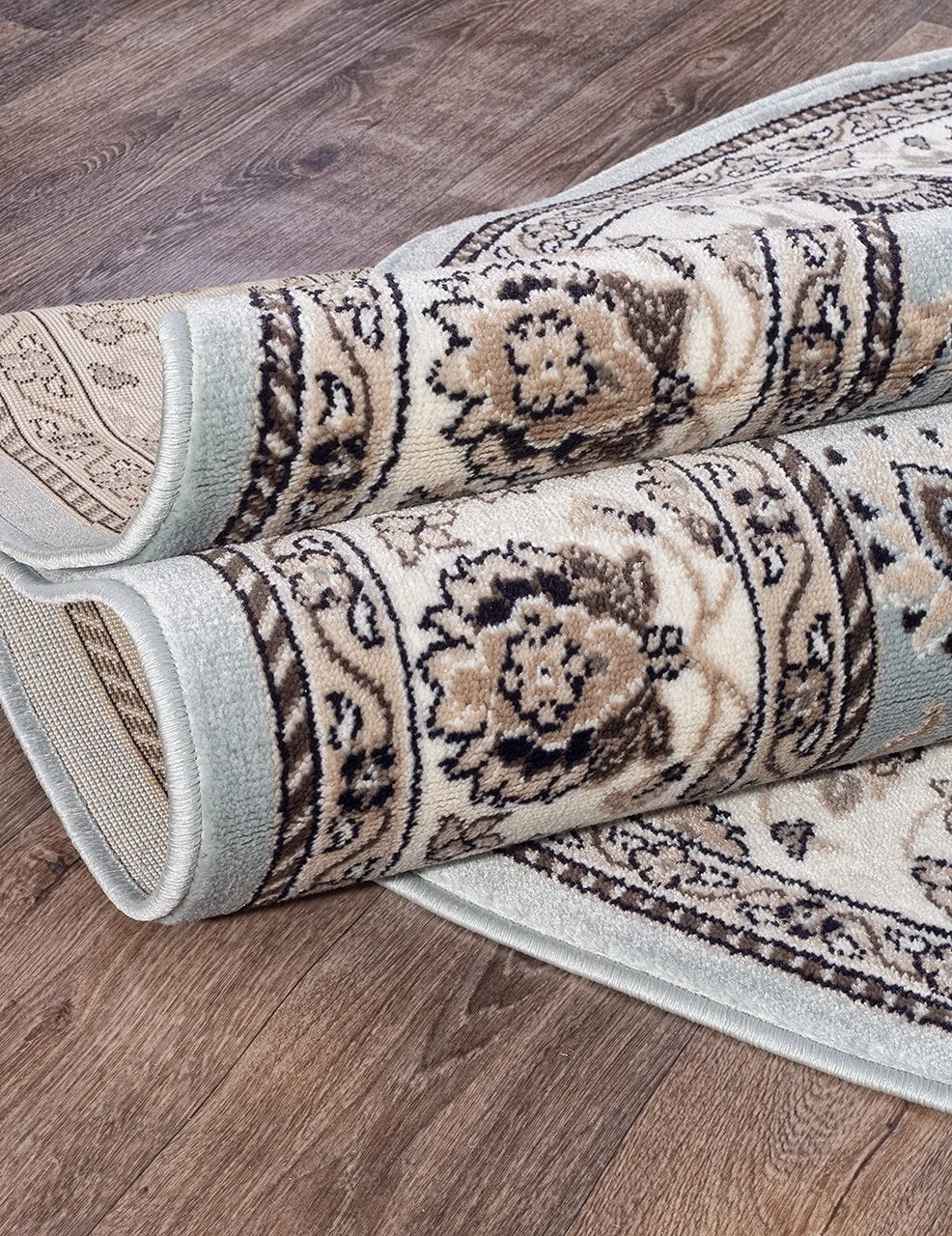 Классический ковер VALENCIA DELUXE d251 - L.BLUE-BROWN Heat-set Россия