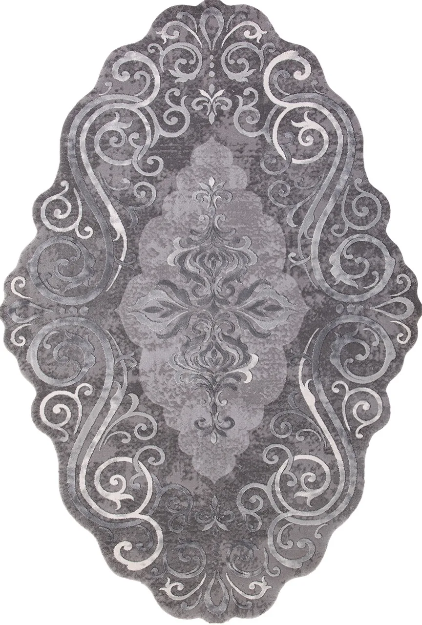 Классический ковер SAFIR 00858G - GREY / GREY Heat-set Турция