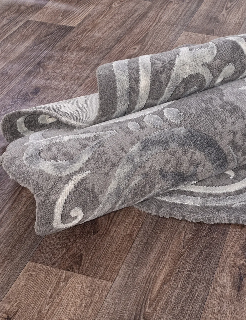 Классический ковер SAFIR 00858G - GREY / GREY Heat-set Турция