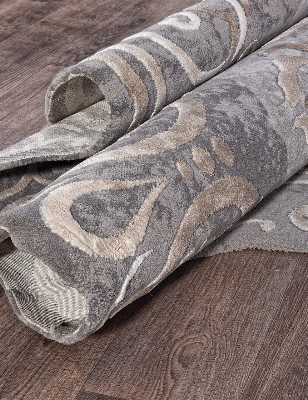 Классический ковер SAFIR 00858C - GREY / BROWN Heat-set Турция