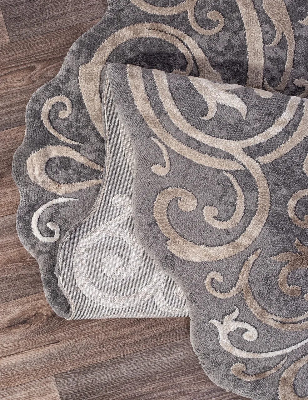 Классический ковер SAFIR 00858C - GREY / BROWN Heat-set Турция