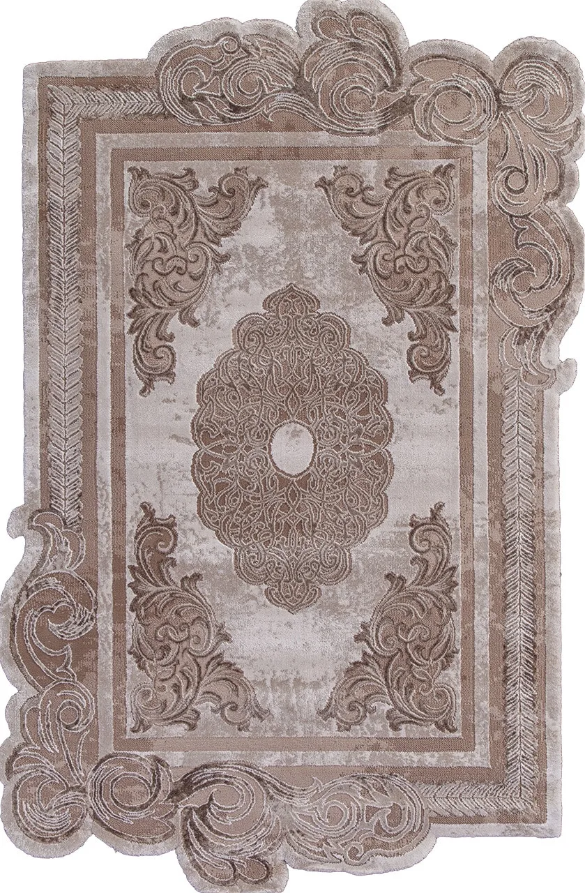 Классический ковер SAFIR 00856A - BROWN / BROWN Heat-set Турция