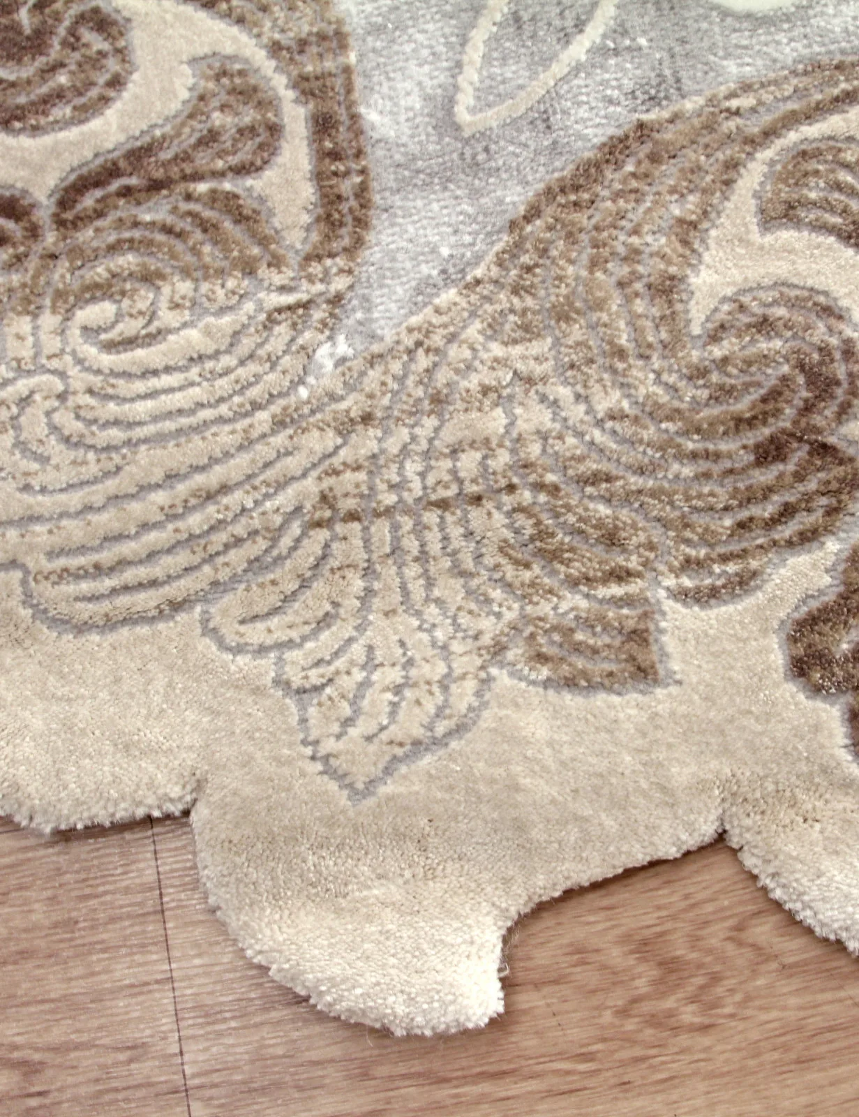 Классический ковер SAFIR 00857C - GREY / BROWN Heat-set Турция