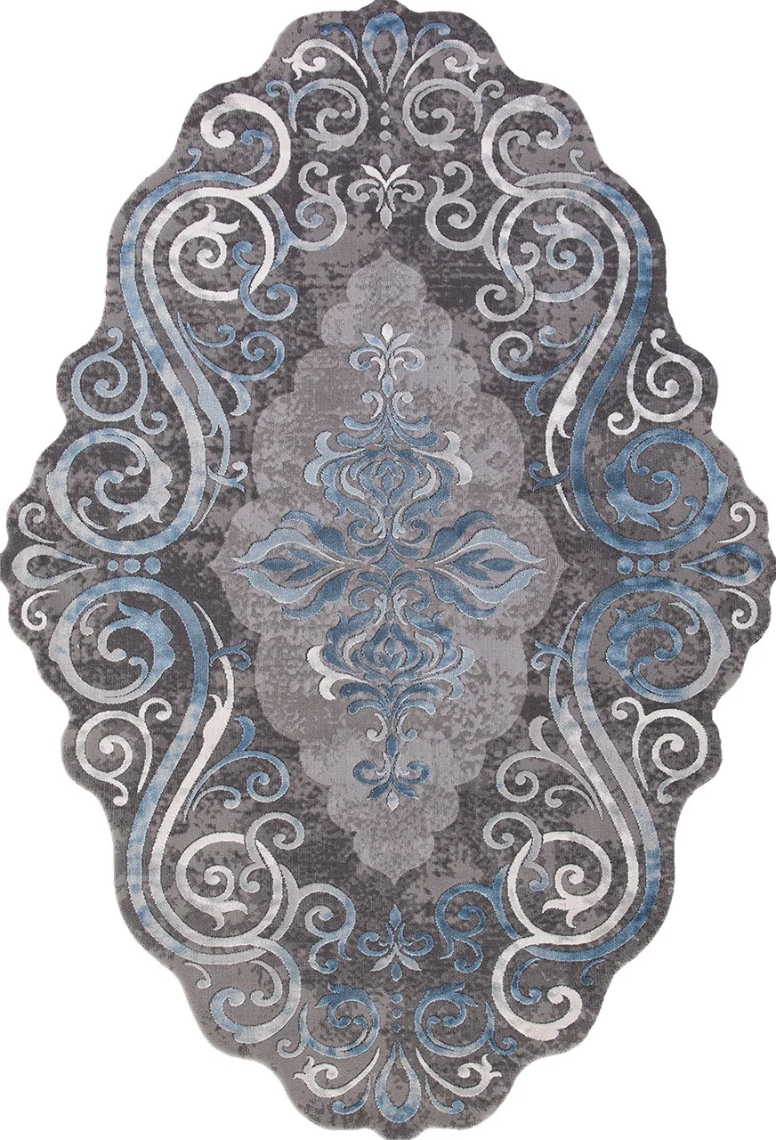 Классический ковер SAFIR 00858T - BLUE / BLUE Heat-set Турция