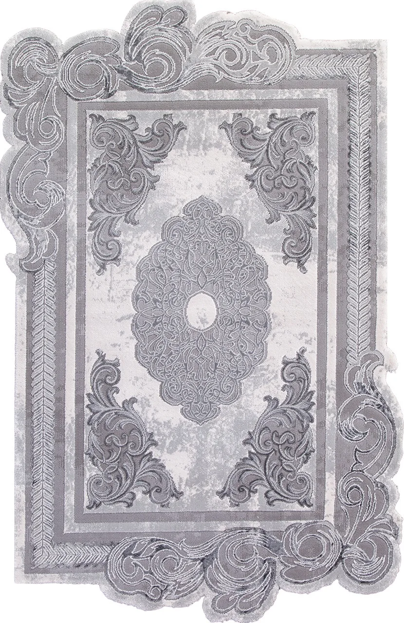Классический ковер SAFIR 00856G - GREY / GREY Heat-set Турция