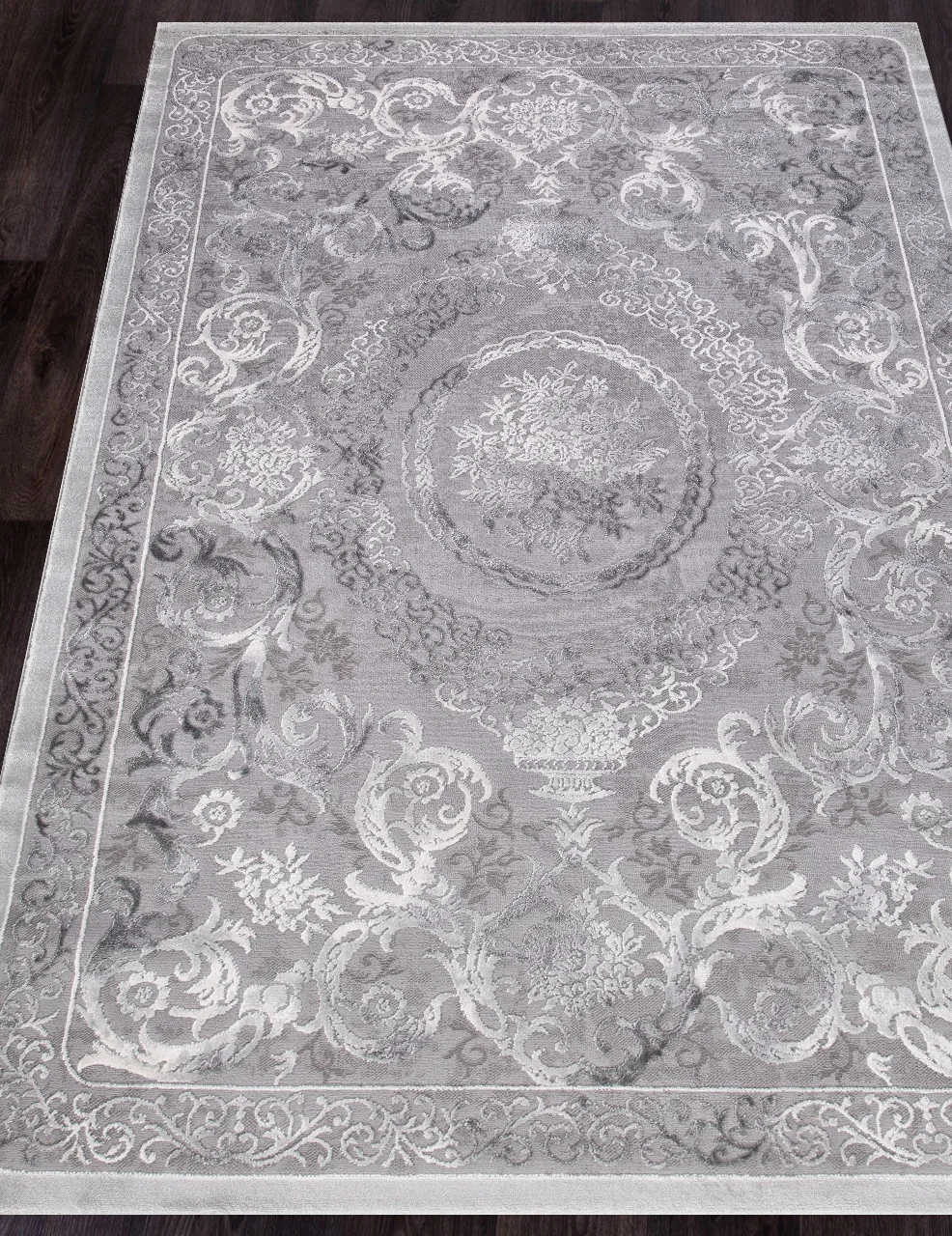 Классический ковер ARMINA 03760A - GREY / GREY Heat-set Турция
