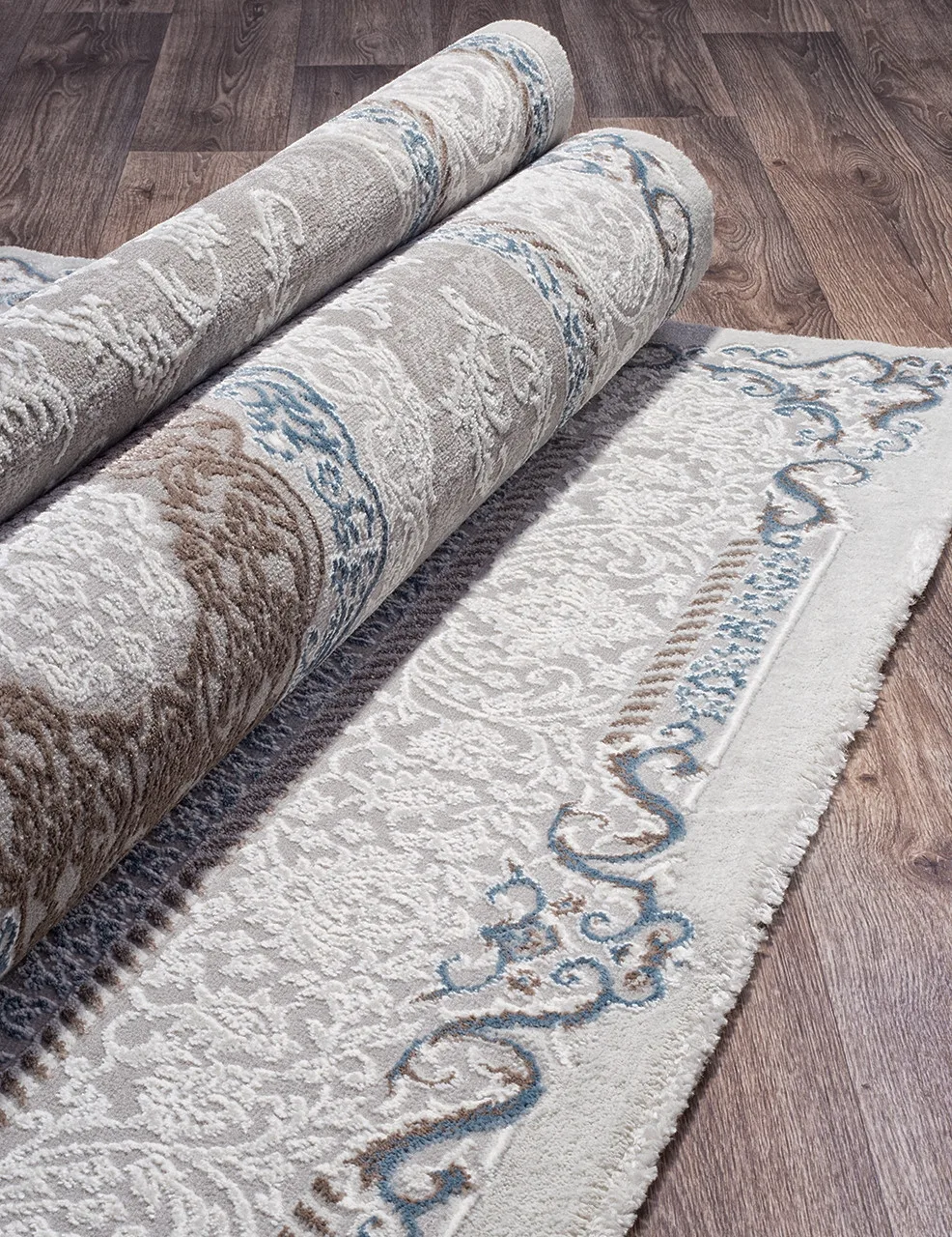 Классический ковер ARMINA 03874A - BLUE / BLUE Heat-set Турция