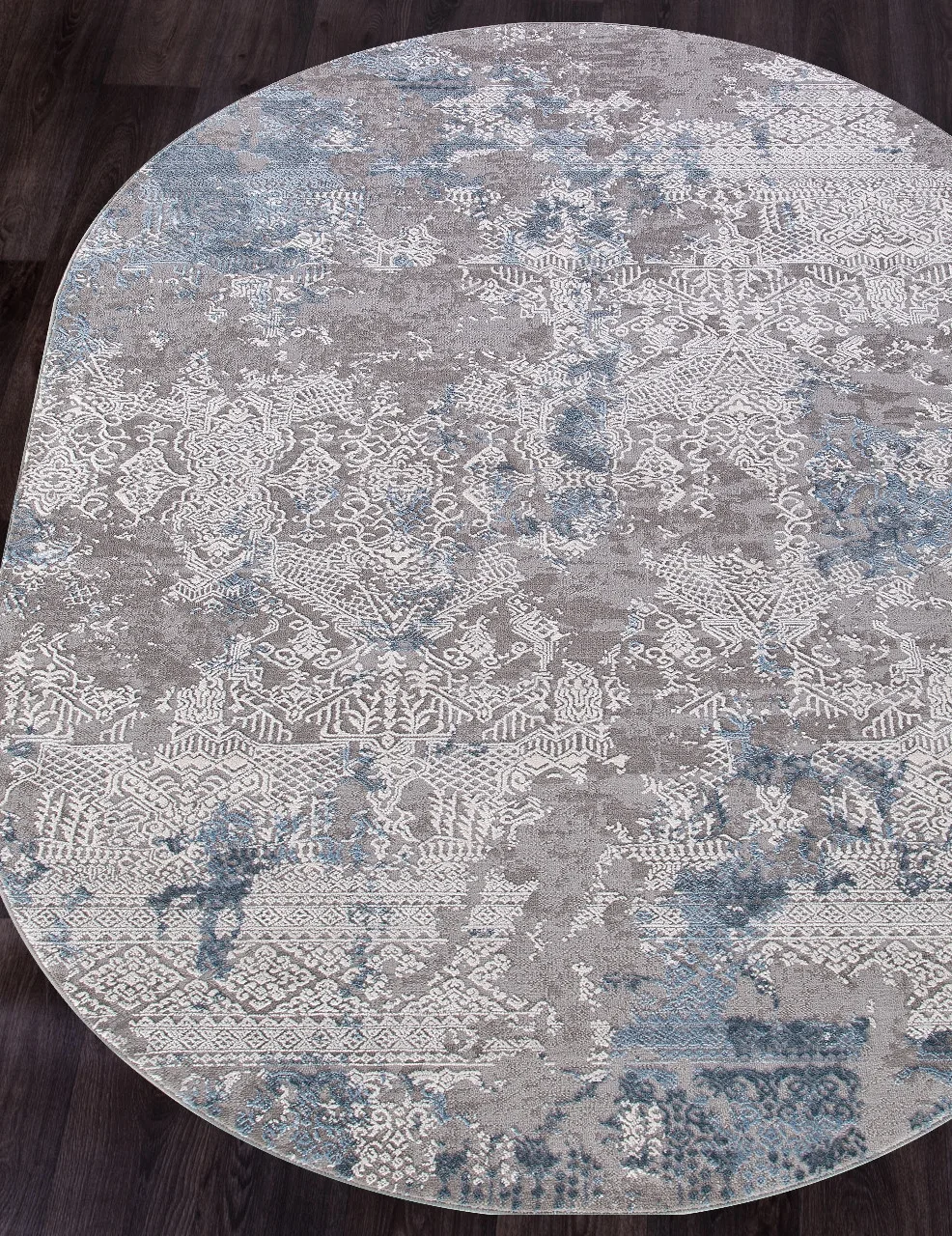 Винтажный ковер ARMINA 03851A - BLUE / BLUE Heat-set Турция