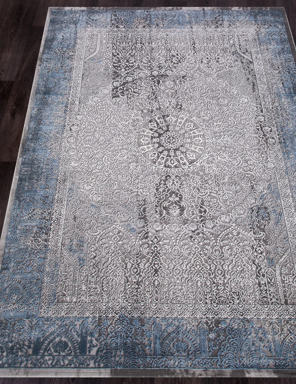 Классический ковер ARMINA 03878A - BLUE / BLUE Heat-set Турция