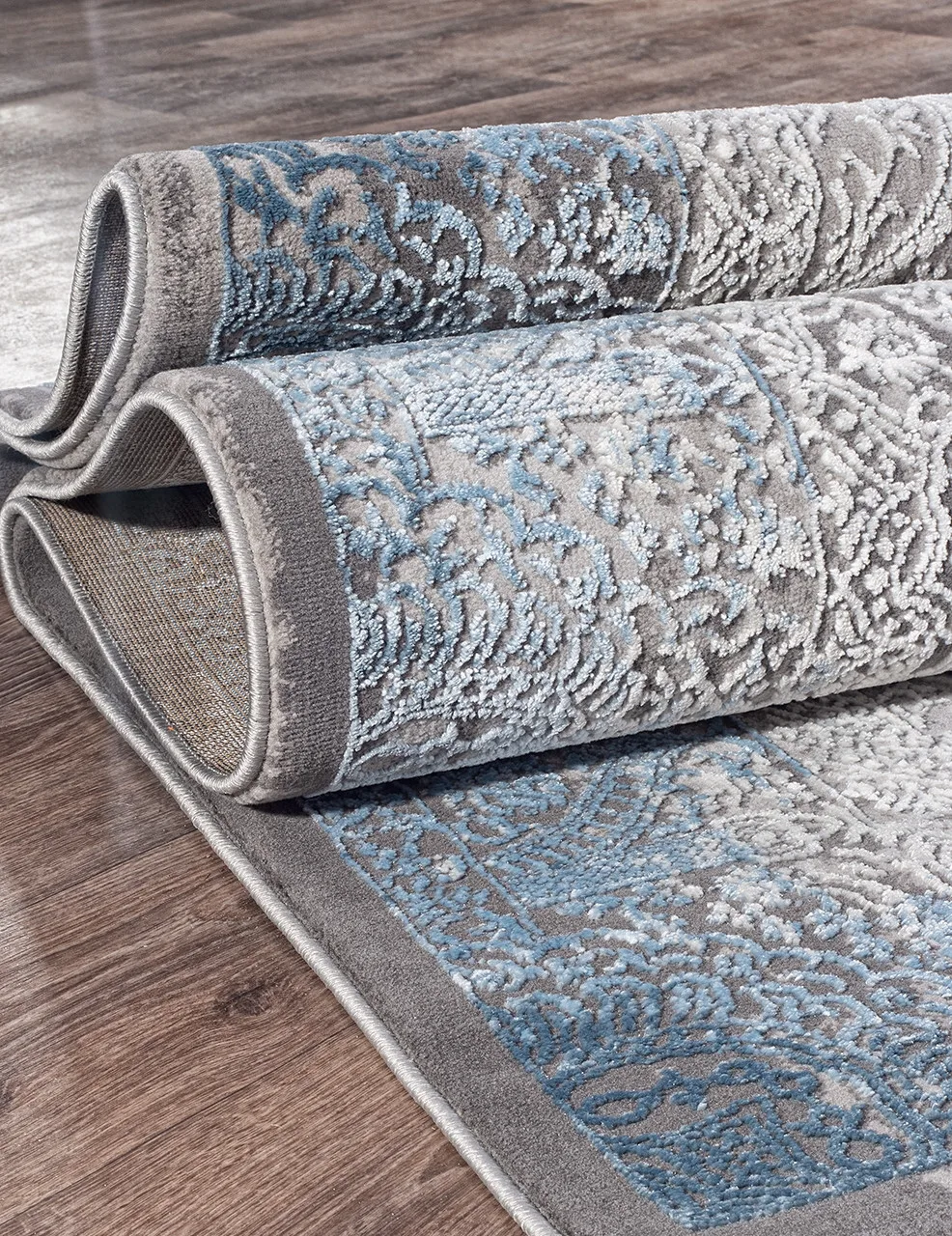 Классический ковер ARMINA 03878A - BLUE / BLUE Heat-set Турция