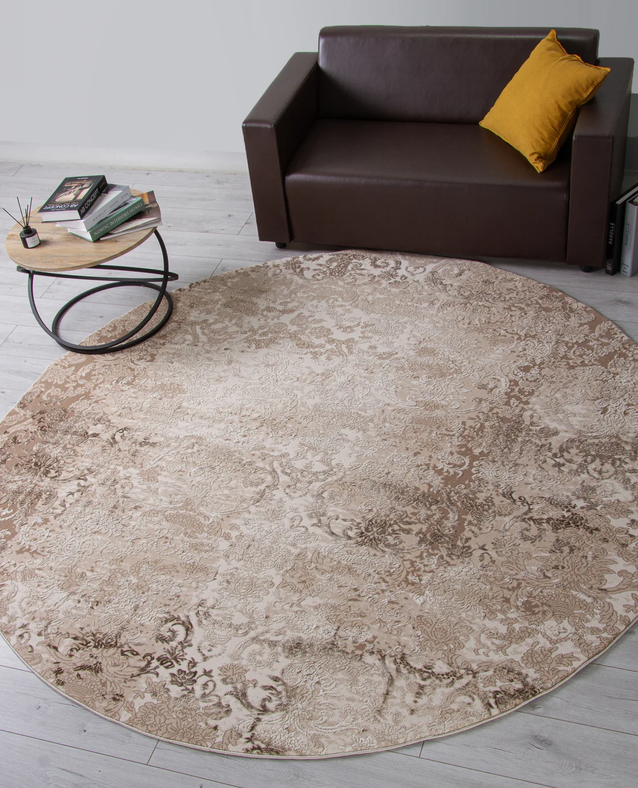 Классический ковер ARMINA 03708A - BROWN / BROWN heat-set Турция