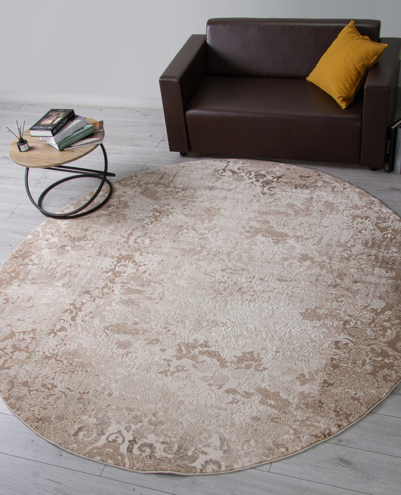 Классический ковер ARMINA 03708A - BROWN / BROWN heat-set Турция