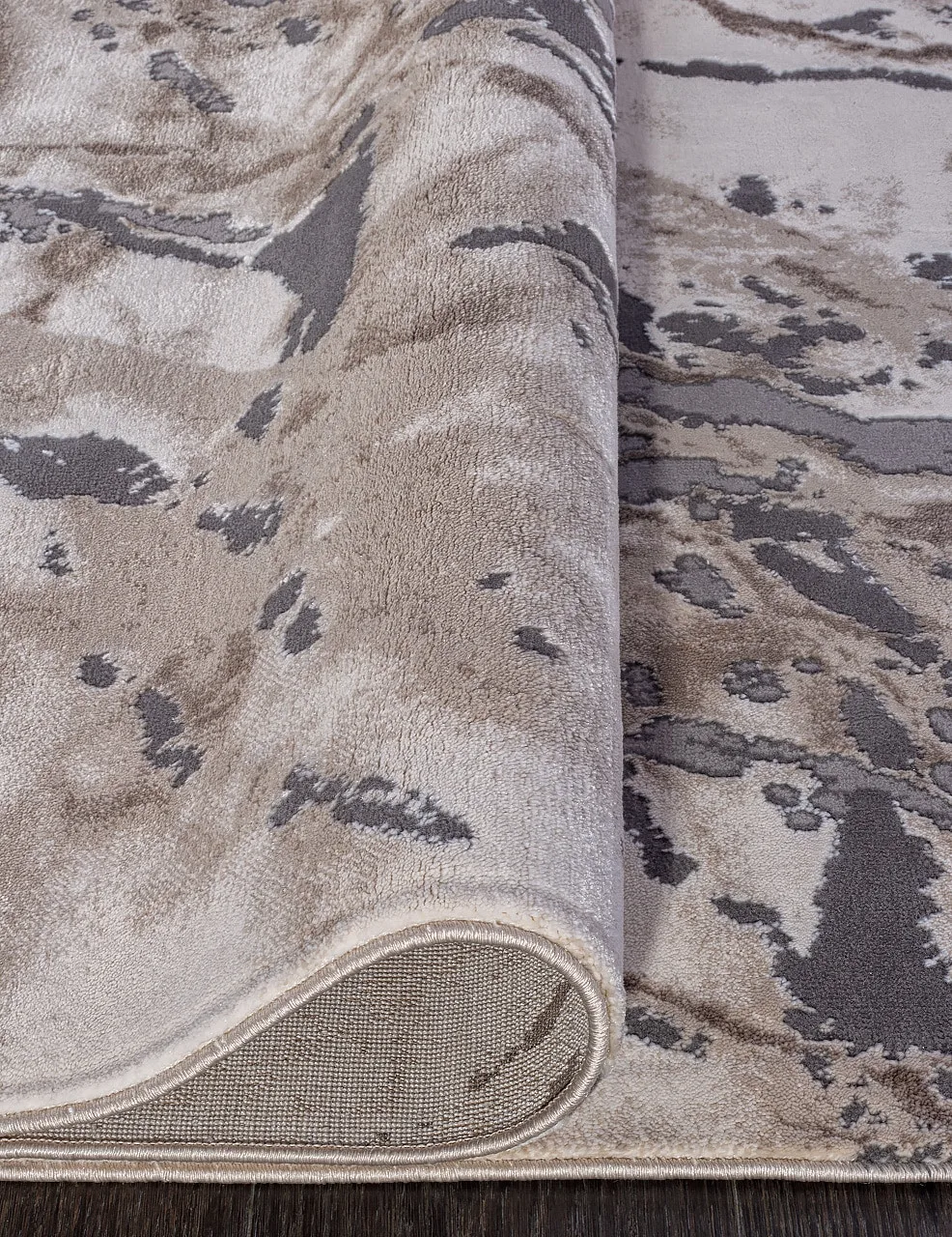 Современный ковер ARMINA 03819A - GREY / BROWN Heat-set Турция