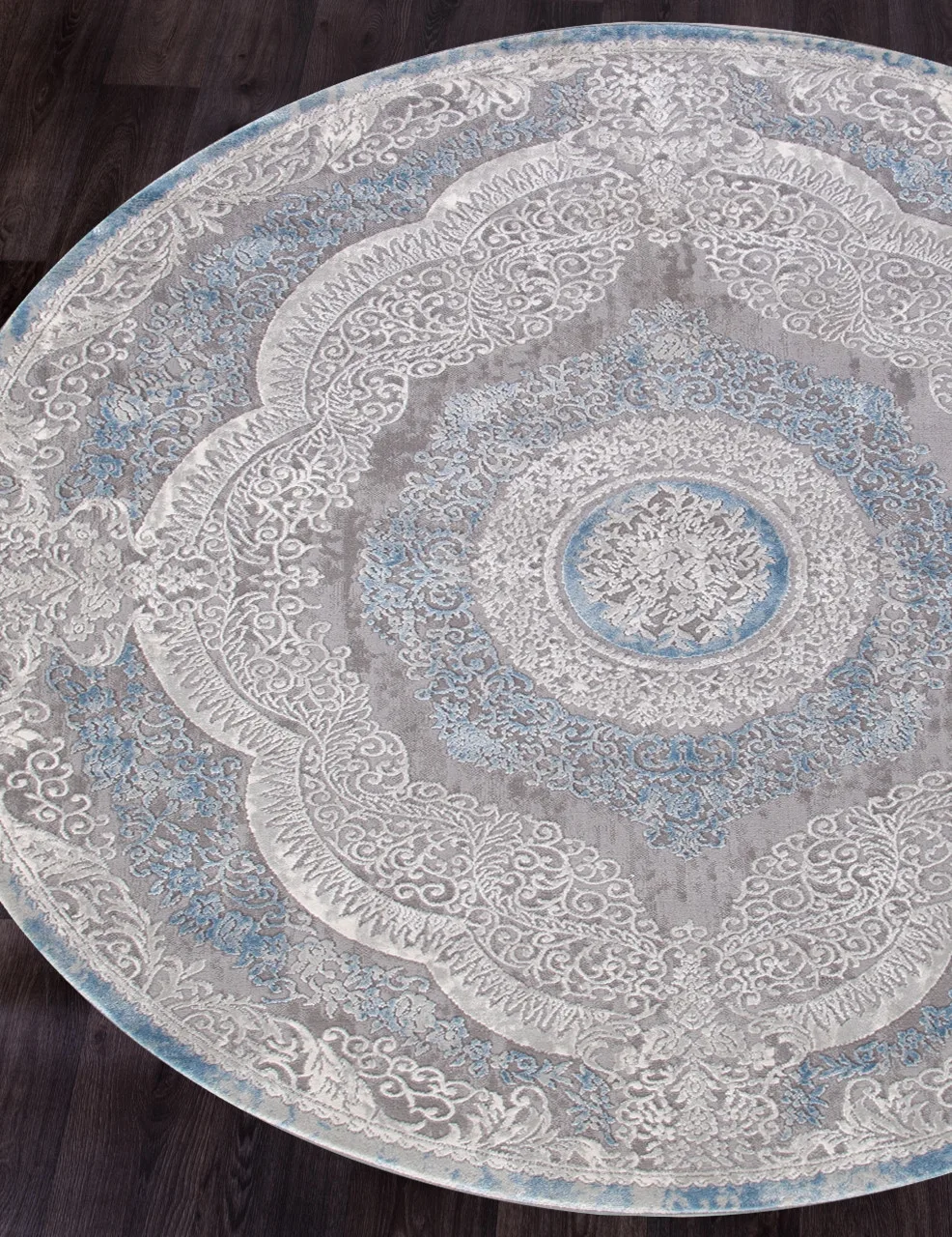 Классический ковер ARMINA 03880A - BLUE / BLUE Heat-set Турция