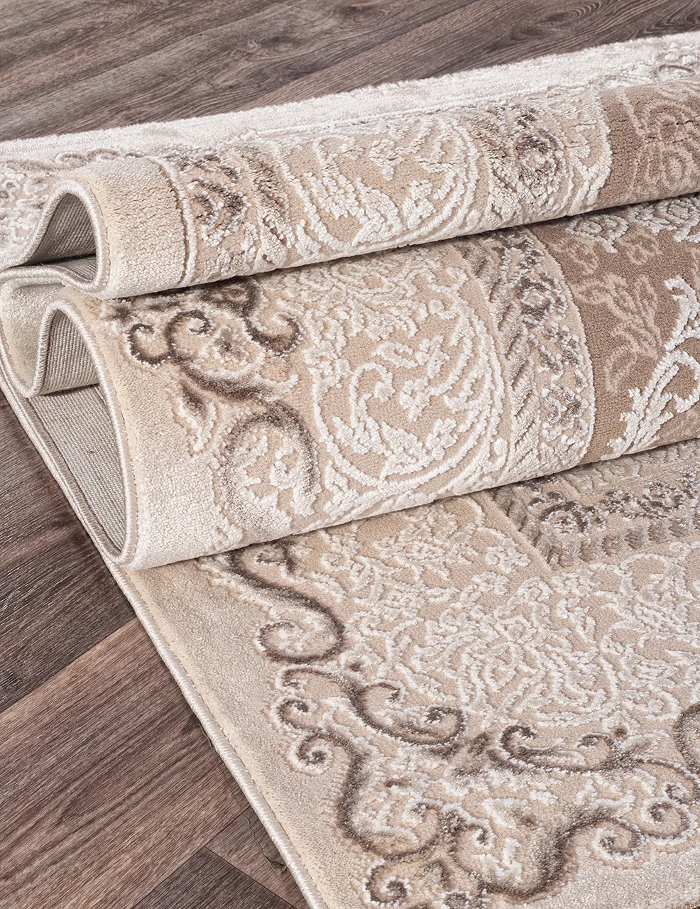Классический ковер ARMINA 03874B - BROWN / BROWN Heat-set Турция