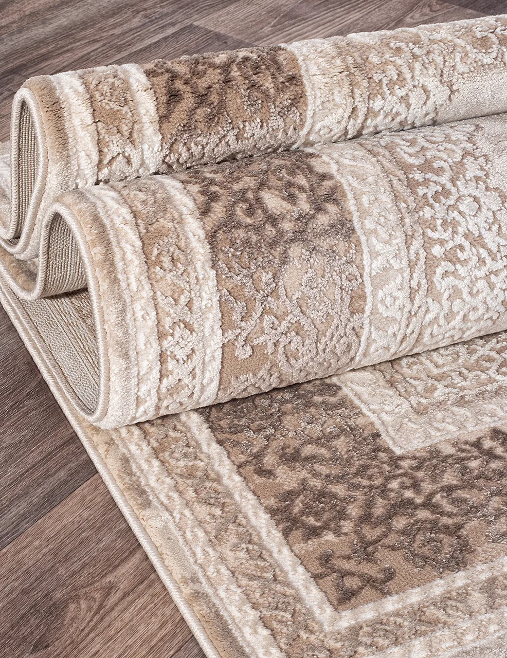 Классический ковер ARMINA 04037A - BROWN / BROWN Heat-set Турция