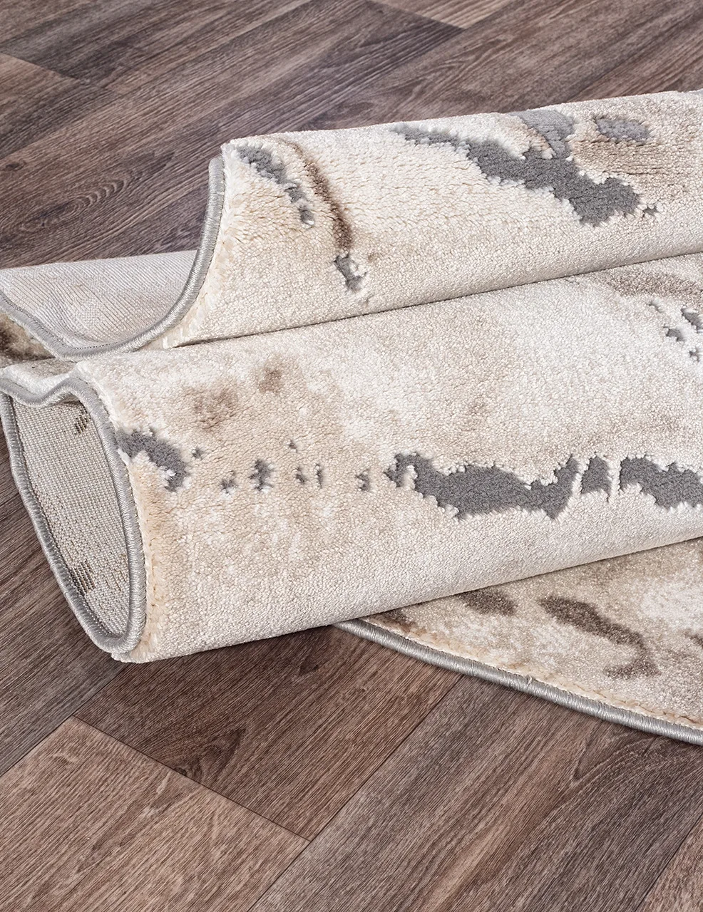 Современный ковер ARMINA 03819A - GREY / BROWN Heat-set Турция