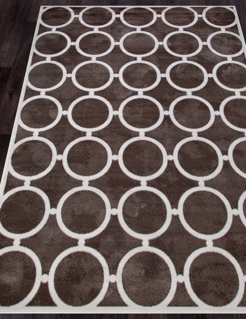 Современный ковер SIERRA D713 - BROWN-CREAM 2 BCF Россия