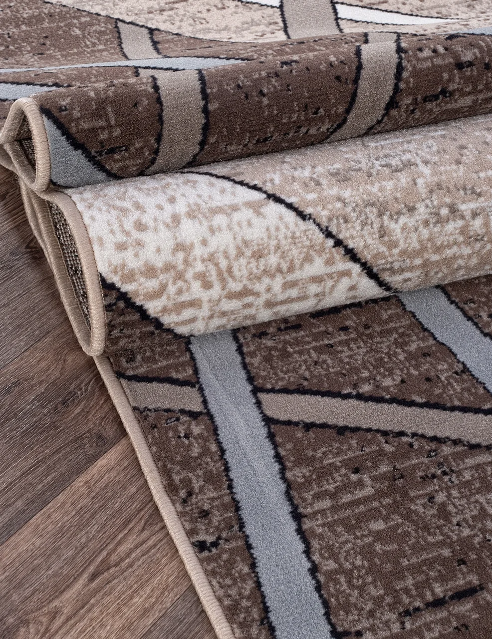 Современный ковер SIERRA D487 - BEIGE-BROWN 2 BCF Россия