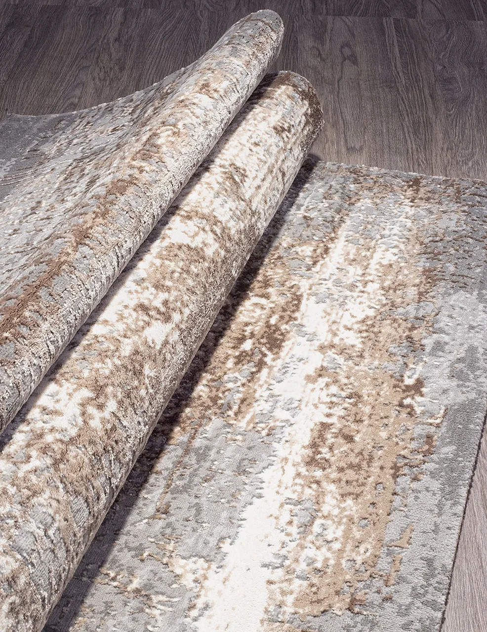 Винтажный ковер ARMINA 04050C - GREY / BROWN Heat-set Турция