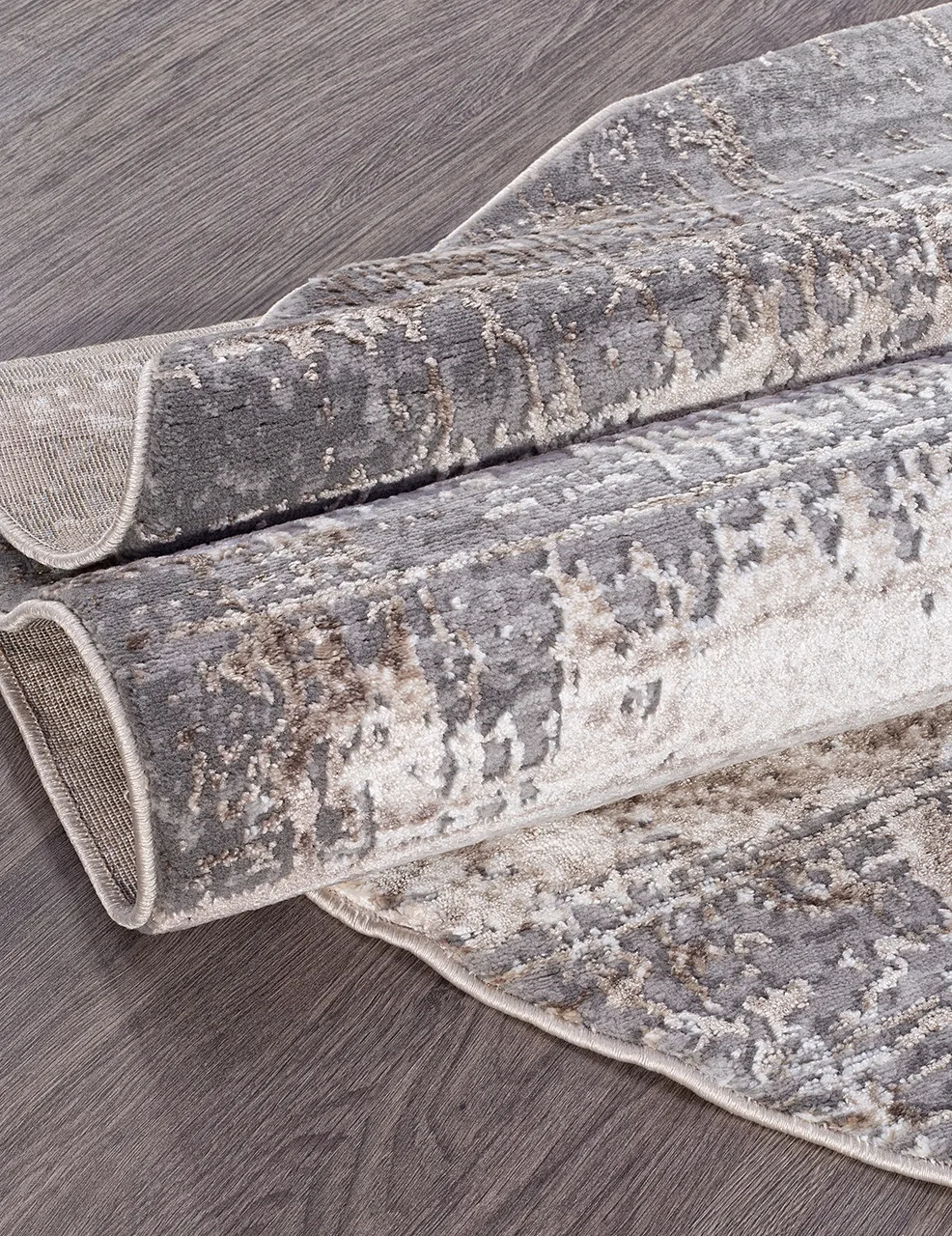 Винтажный ковер ARMINA 04050C - GREY / BROWN Heat-set Турция