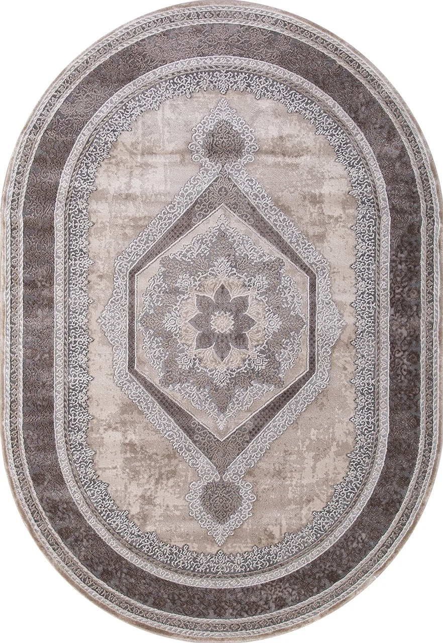 Классический ковер ARMINA 04037C - GREY / BROWN Heat-set Турция