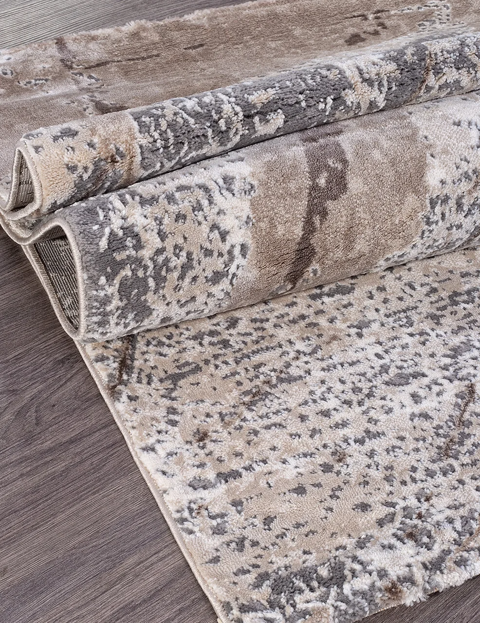 Современный ковер ARMINA 04022C - GREY / BROWN Heat-set Турция