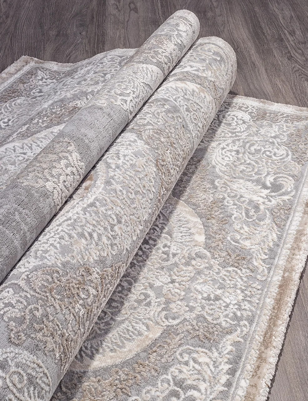 Классический ковер ARMINA 03880C - GREY / BROWN Heat-set Турция