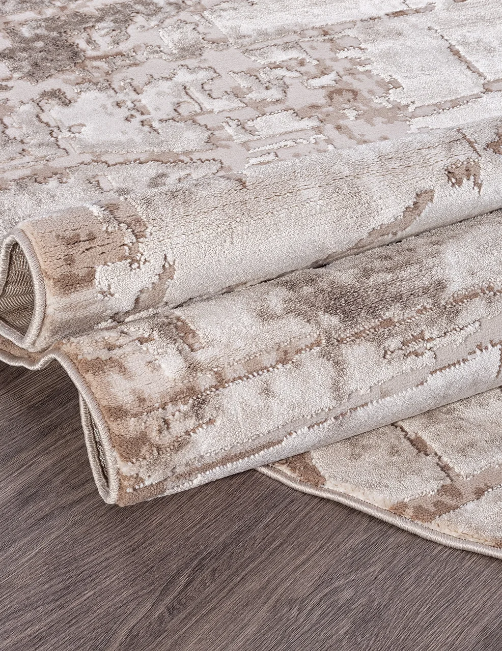 Современный ковер ARMINA 03705A - BROWN / BROWN Heat-set Турция
