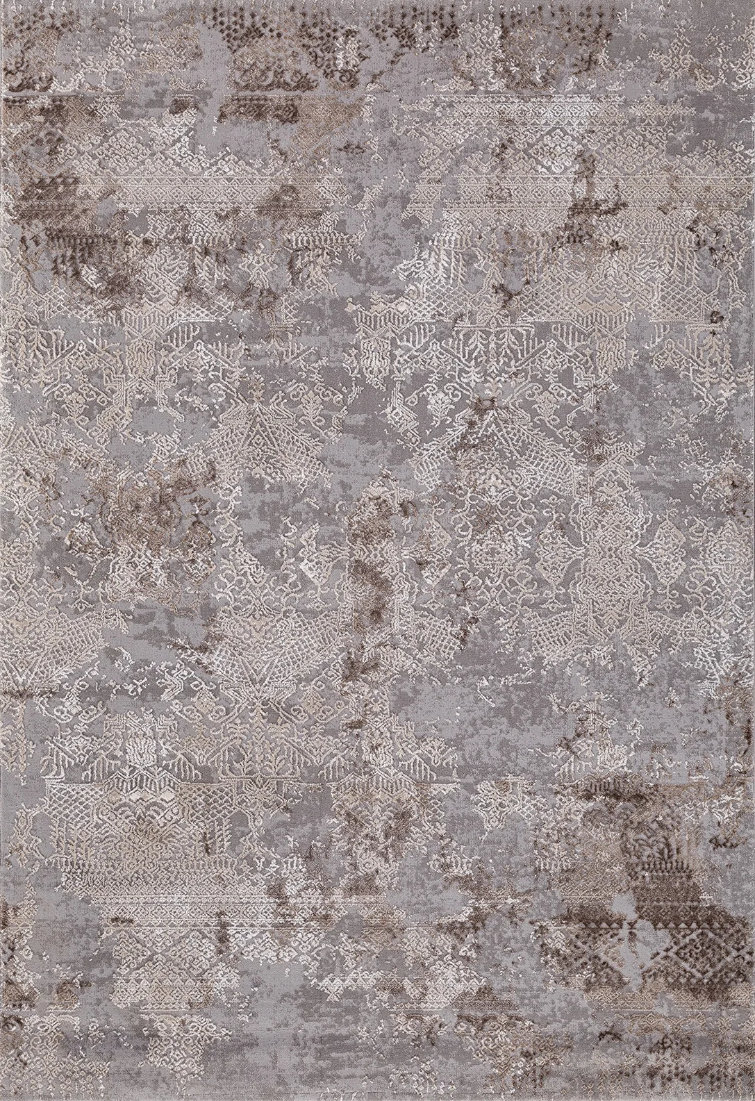 Винтажный ковер ARMINA 03851C - GREY / BROWN Heat-set Турция