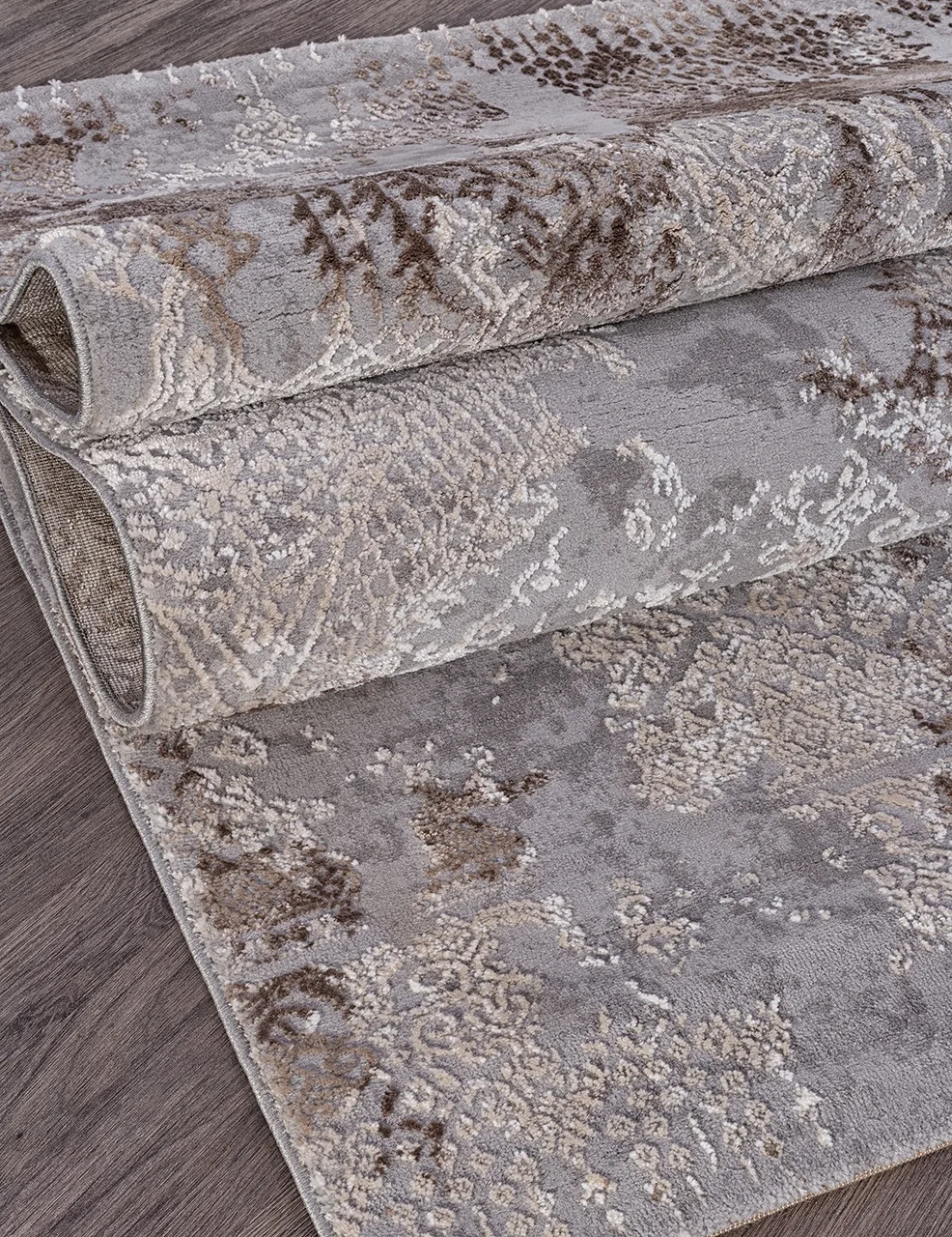 Винтажный ковер ARMINA 03851C - GREY / BROWN Heat-set Турция