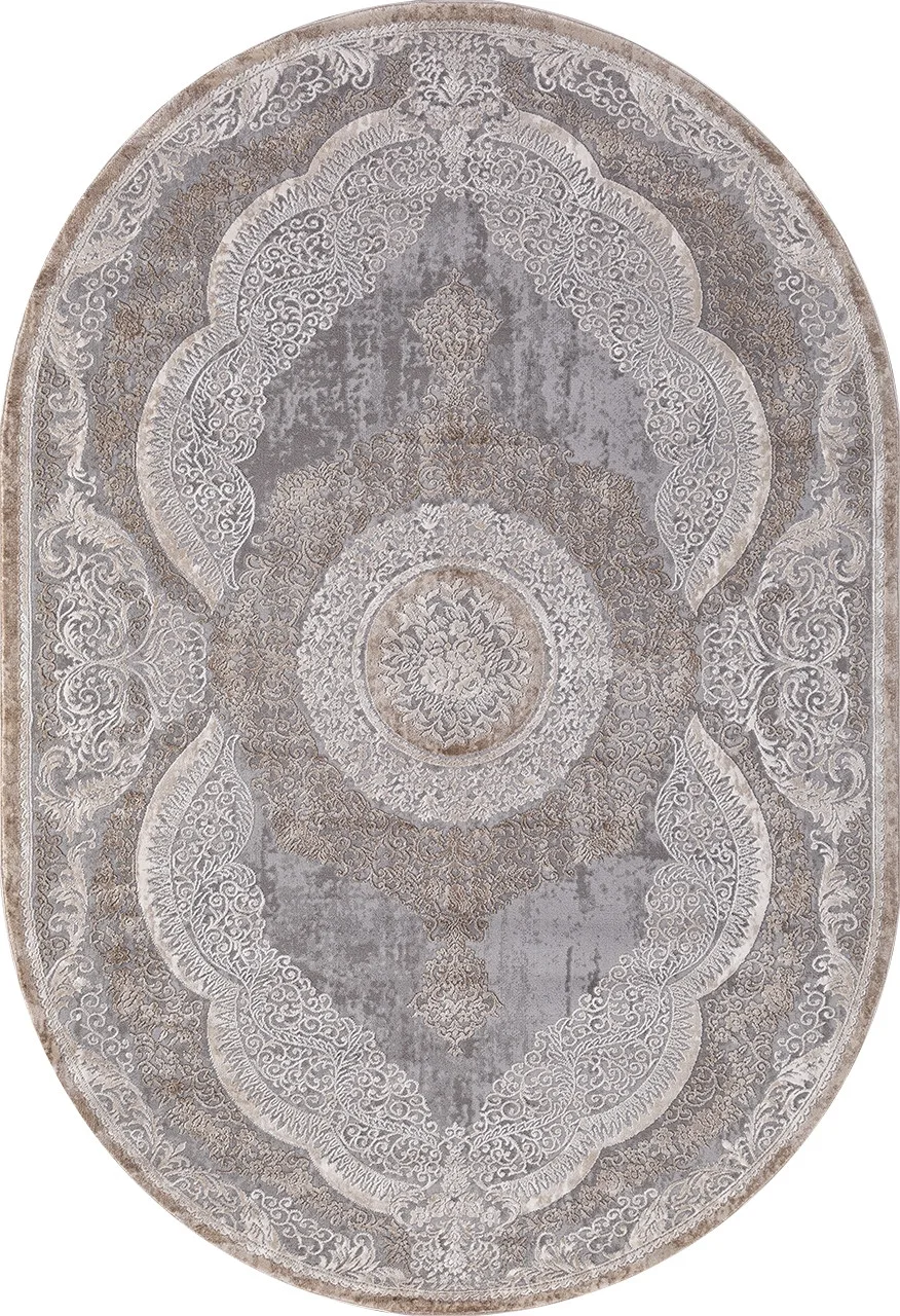 Классический ковер ARMINA 03880C - GREY / BROWN Heat-set Турция