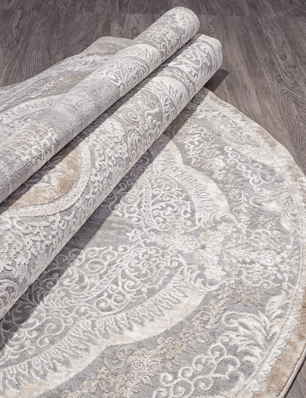 Классический ковер ARMINA 03880C - GREY / BROWN Heat-set Турция