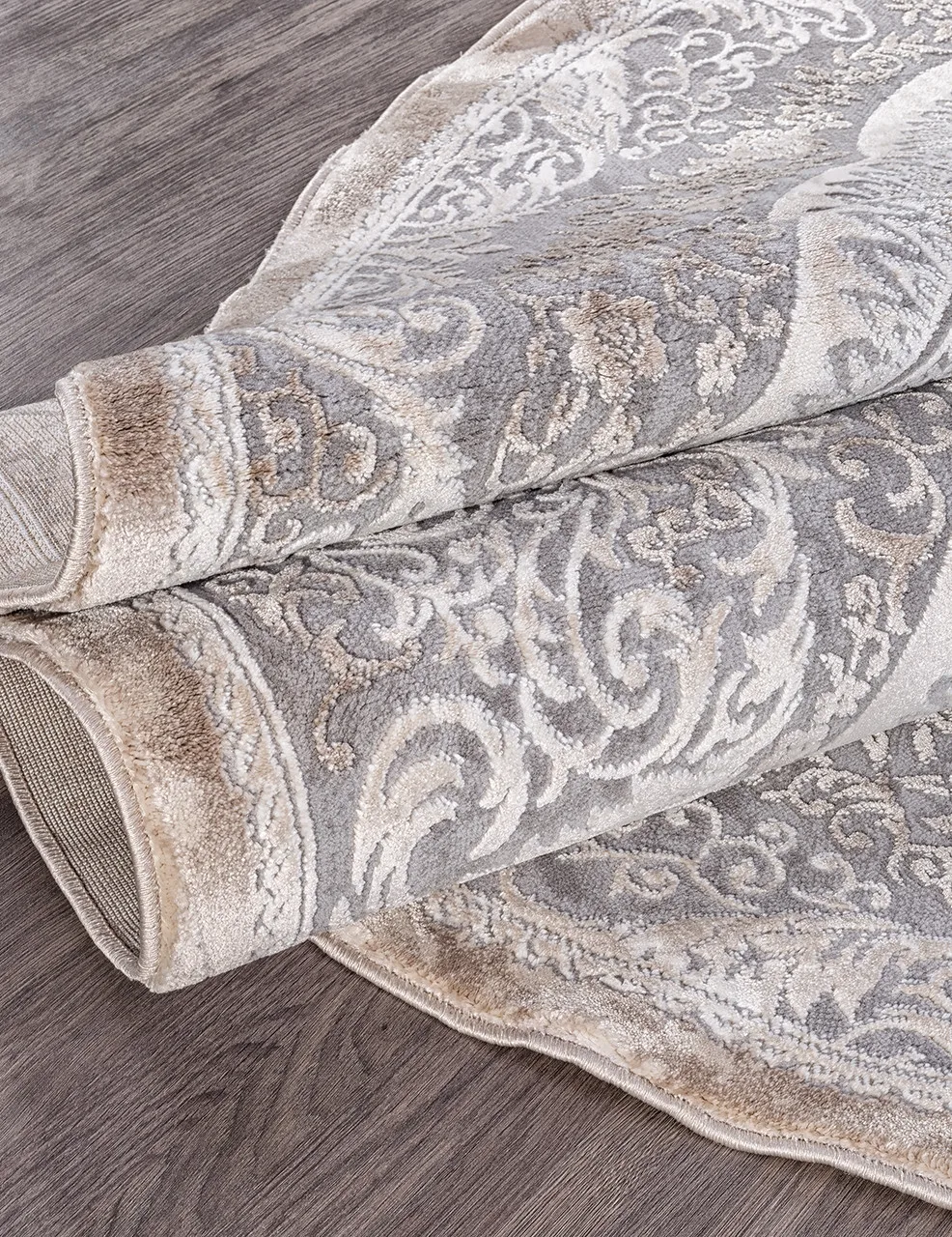 Классический ковер ARMINA 03880C - GREY / BROWN Heat-set Турция