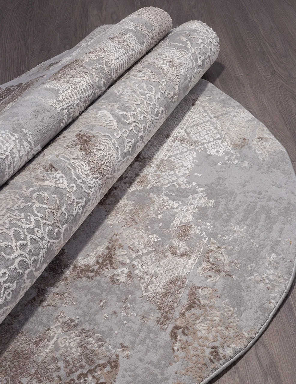 Винтаж ковер ARMINA 03851C - GREY / BROWN Heat-set Турция