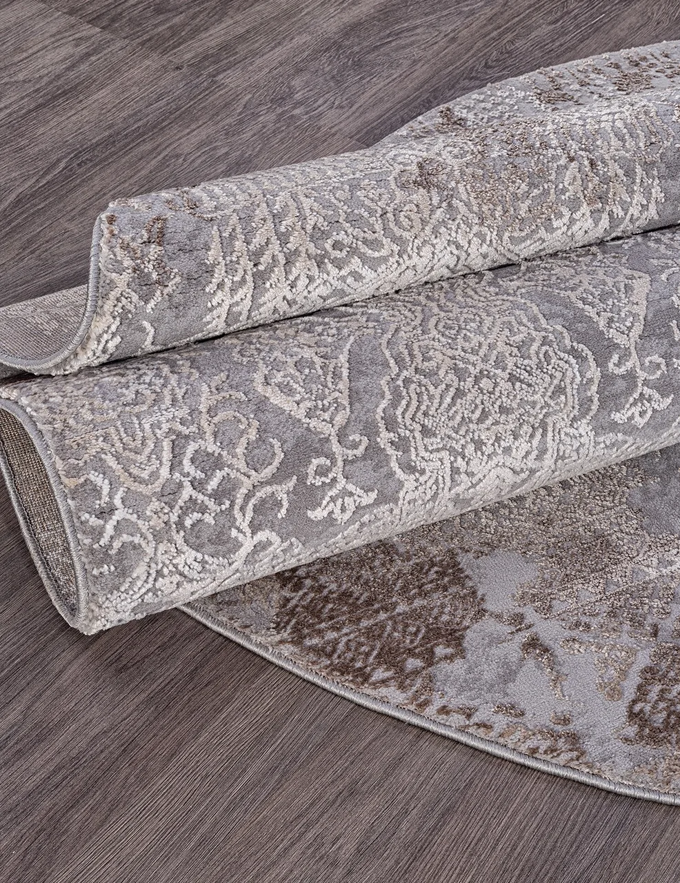 Винтаж ковер ARMINA 03851C - GREY / BROWN Heat-set Турция