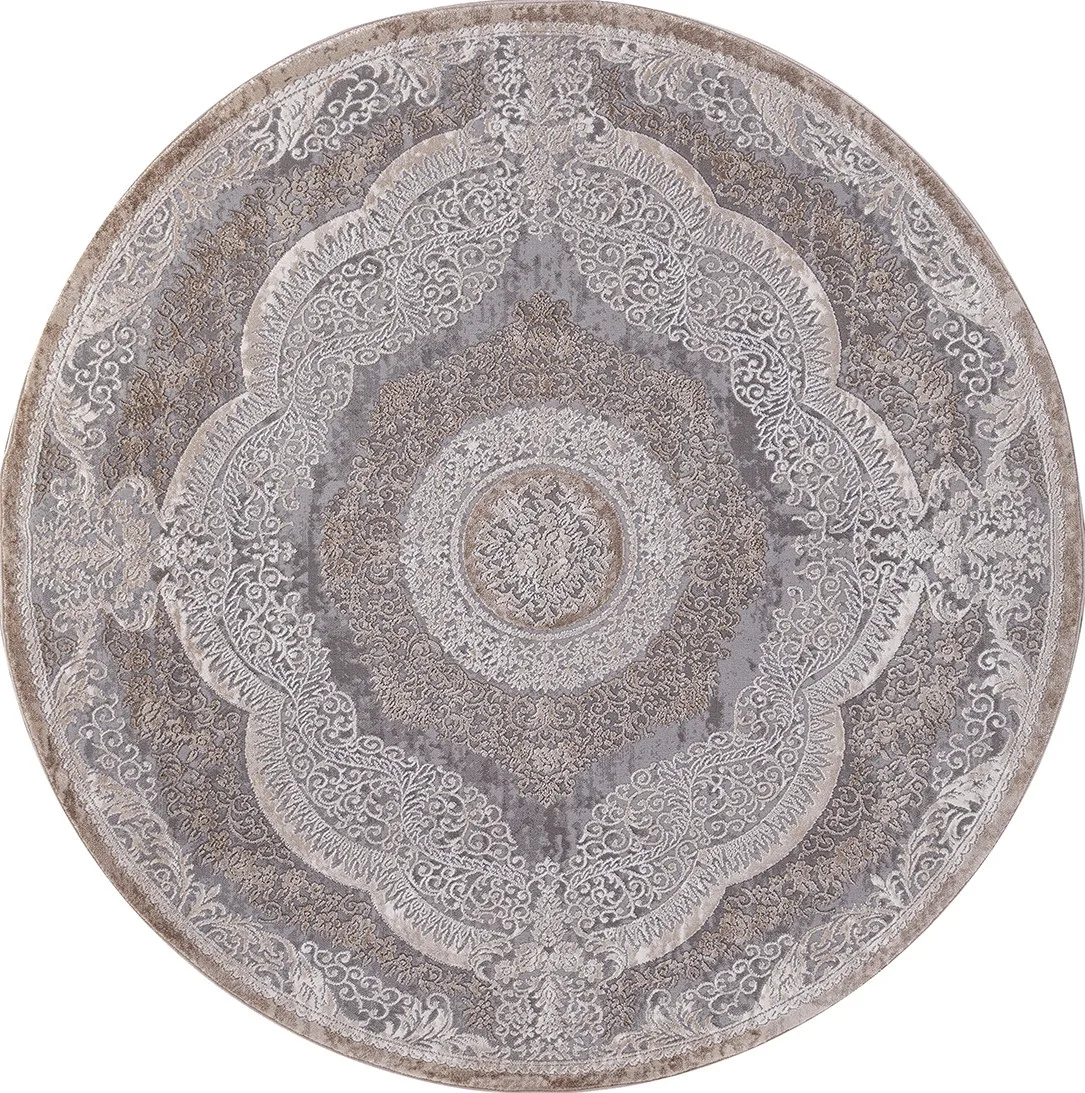 Классический ковер ARMINA 03880C - GREY / BROWN Heat-set Турция