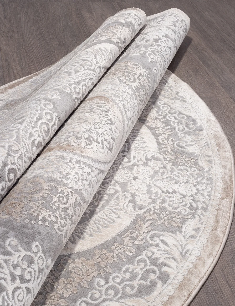 Классический ковер ARMINA 03880C - GREY / BROWN Heat-set Турция