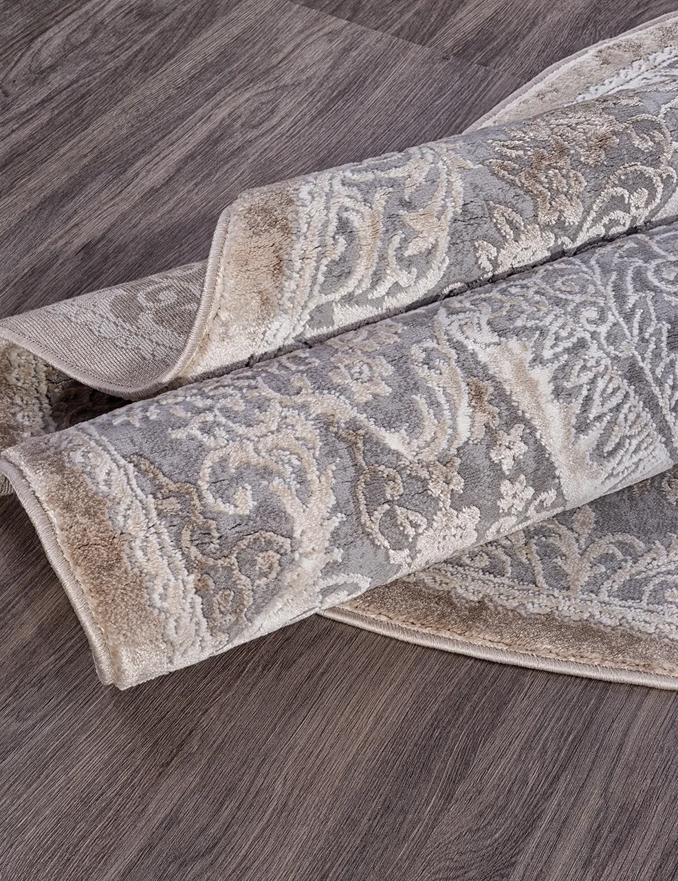 Классический ковер ARMINA 03880C - GREY / BROWN Heat-set Турция