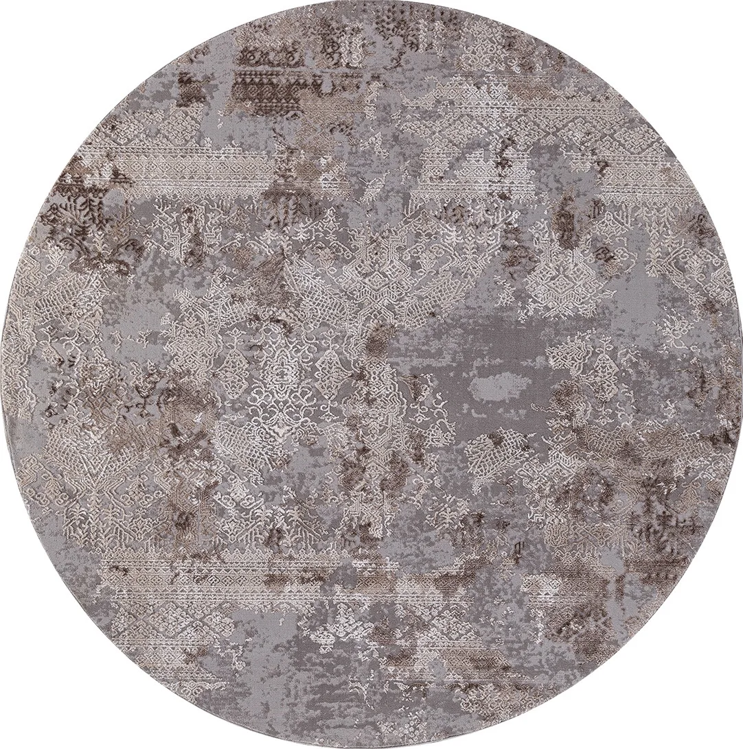 Винтажный ковер ARMINA 03851C - GREY / BROWN Heat-set Турция