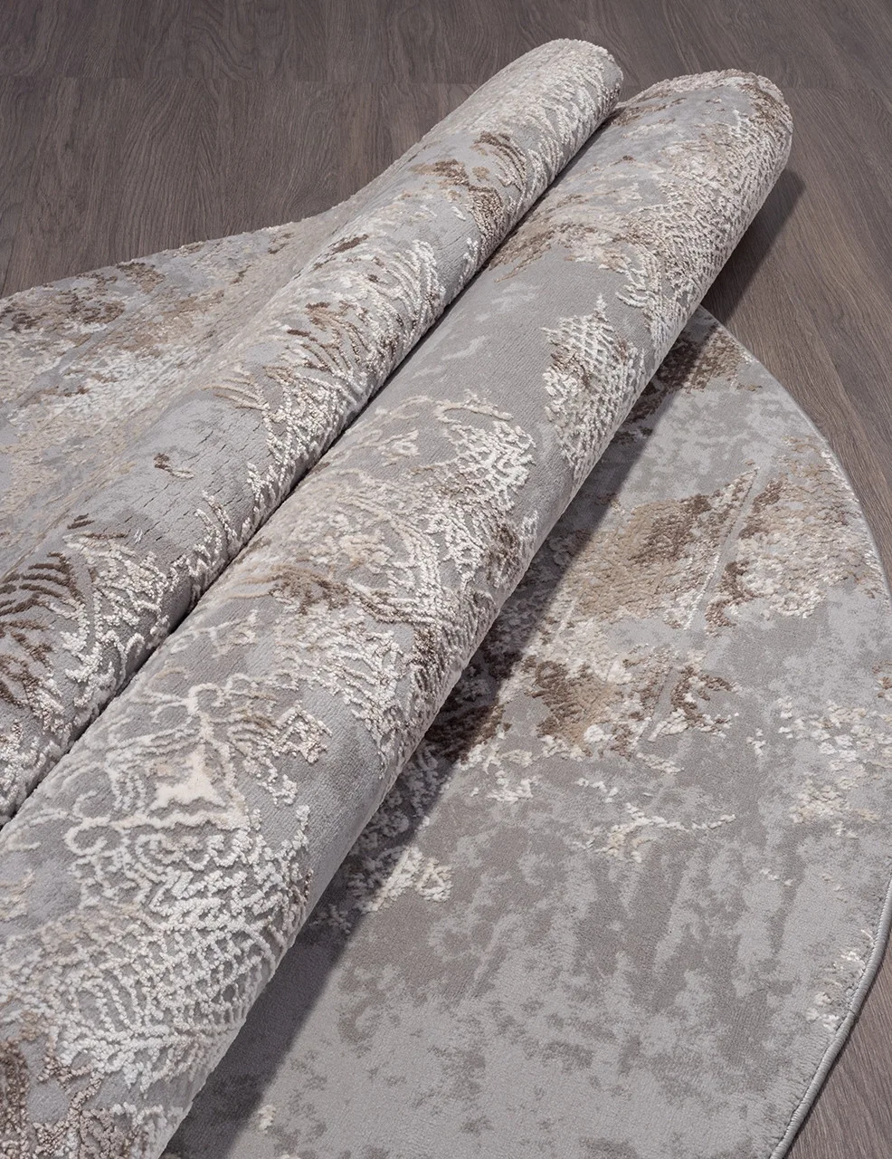 Винтажный ковер ARMINA 03851C - GREY / BROWN Heat-set Турция