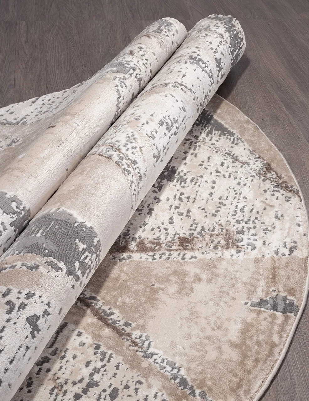 Современный ковер ARMINA 04022C - GREY / BROWN Heat-set Турция