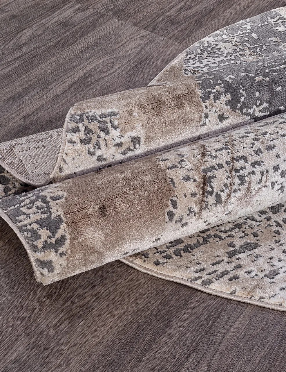 Современный ковер ARMINA 04022C - GREY / BROWN Heat-set Турция